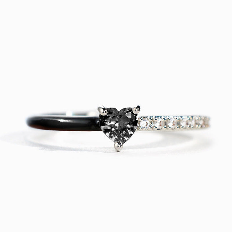 Zircon Heart Two-Tone Ring