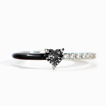 Zircon Heart Two-Tone Ring