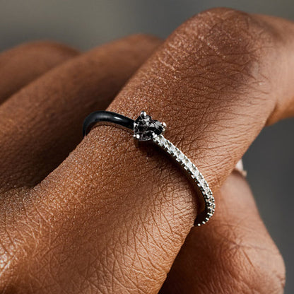 Zircon Heart Two-Tone Ring